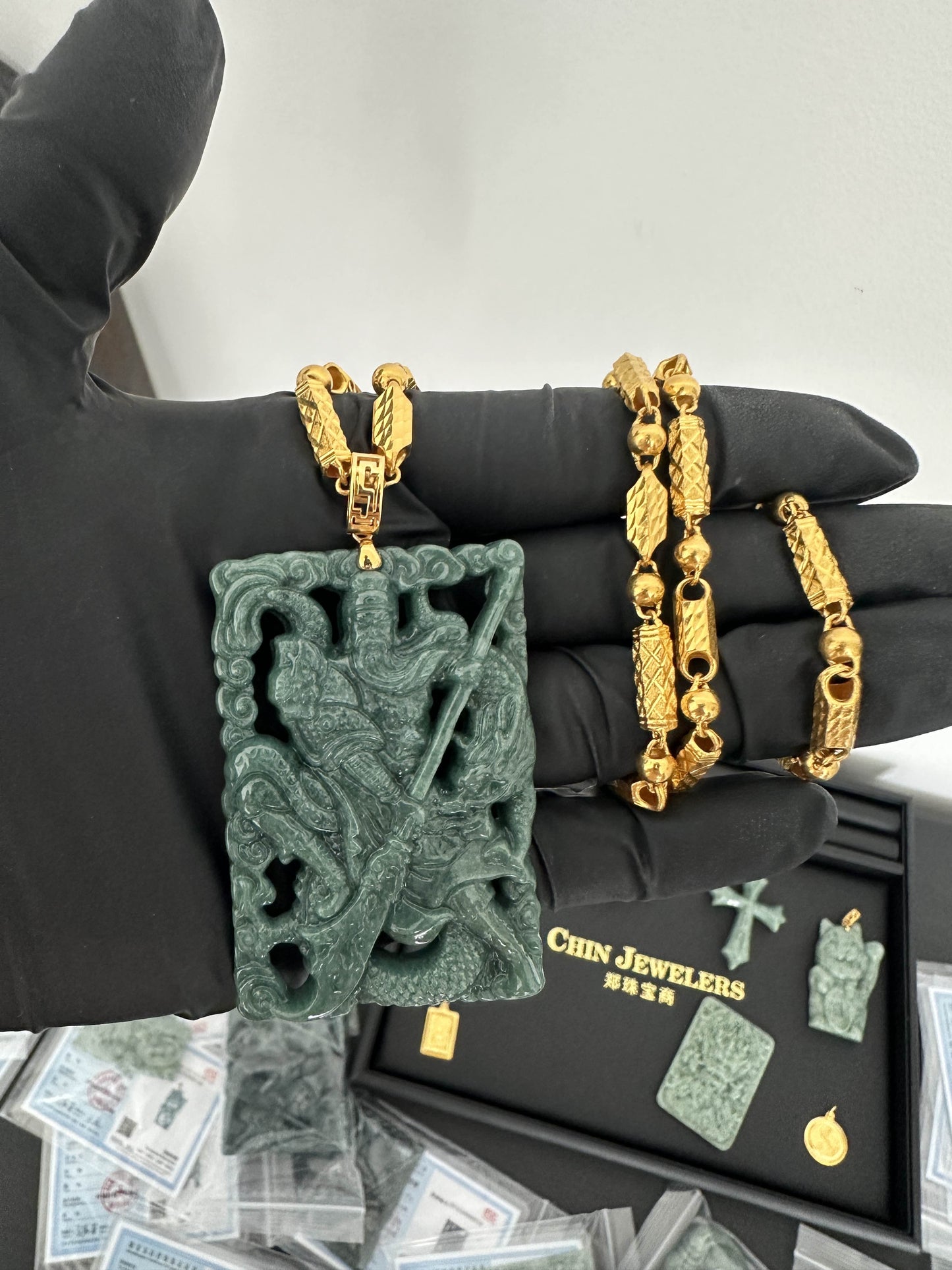 Jadeite Guang Gong Pendant