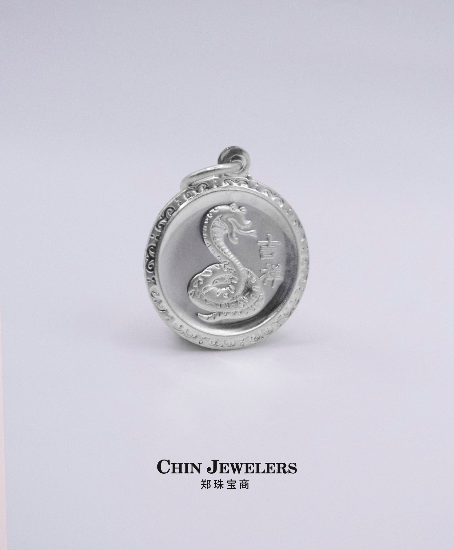 Sterling Silver Circle Snake Pendant