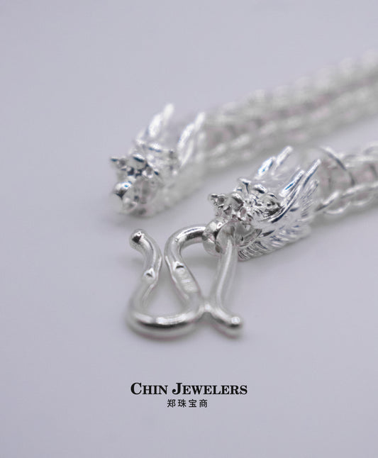Sterling Silver Dragon-Head Bracelet